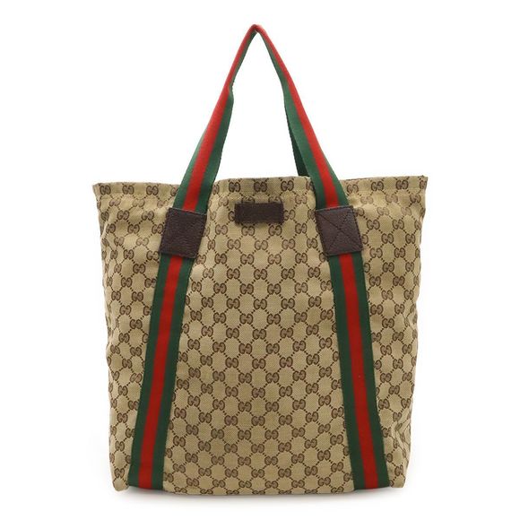 Gucci Gucci GG Canvas Sherri Line Tote Bag Shoulder Bag Shoulder Tote Leather - Picture 1 of 8